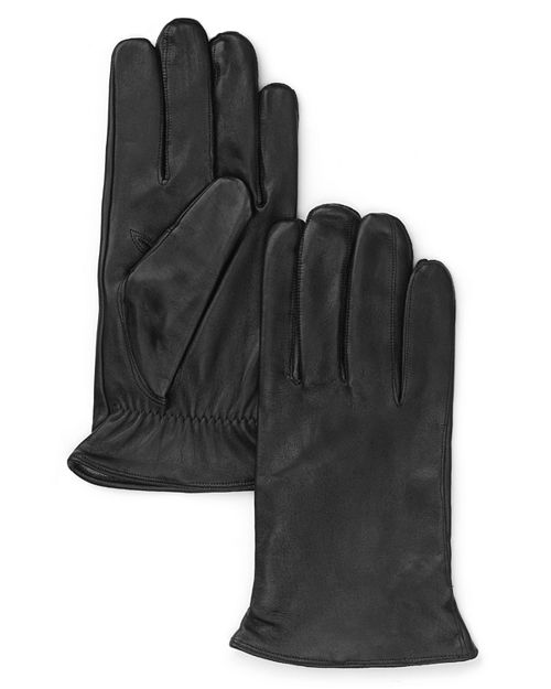 Кожаные перчатки на кашемировой подкладке The Men's Store at Bloomingdale's, цвет Black