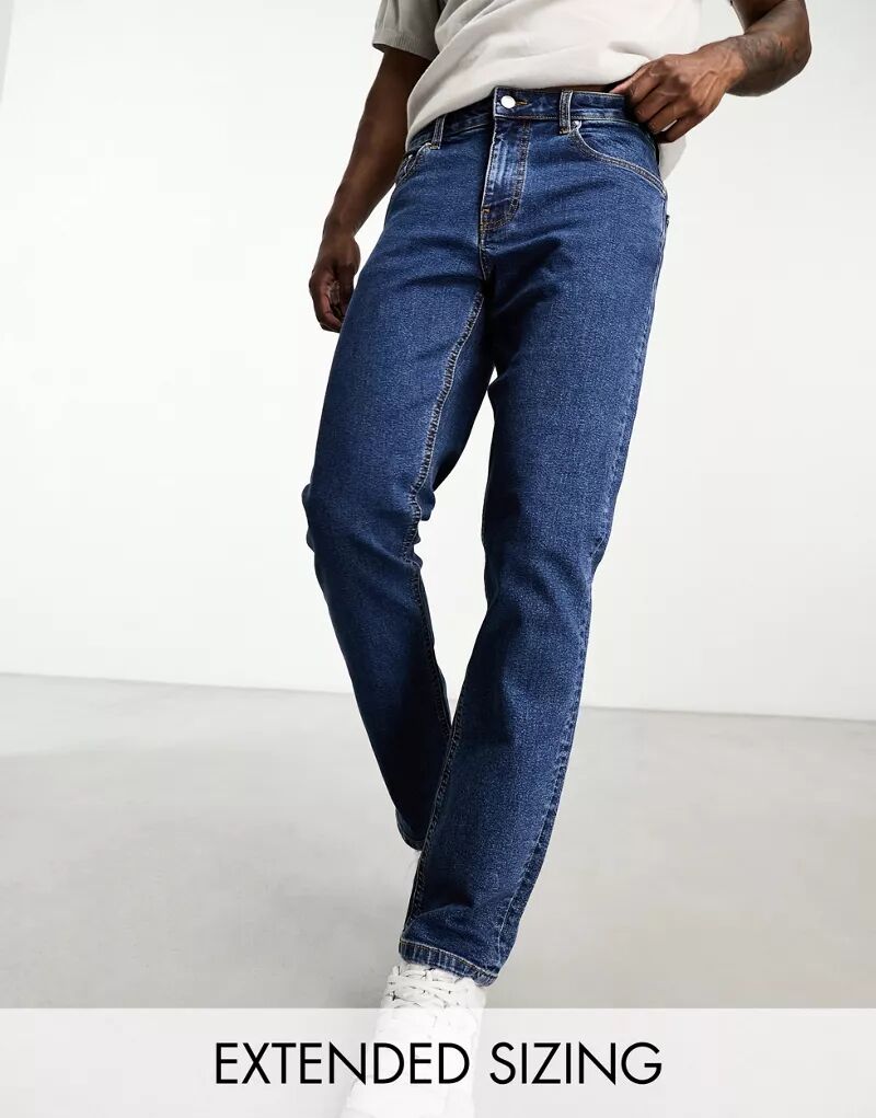 Темные эластичные узкие джинсы ASOS