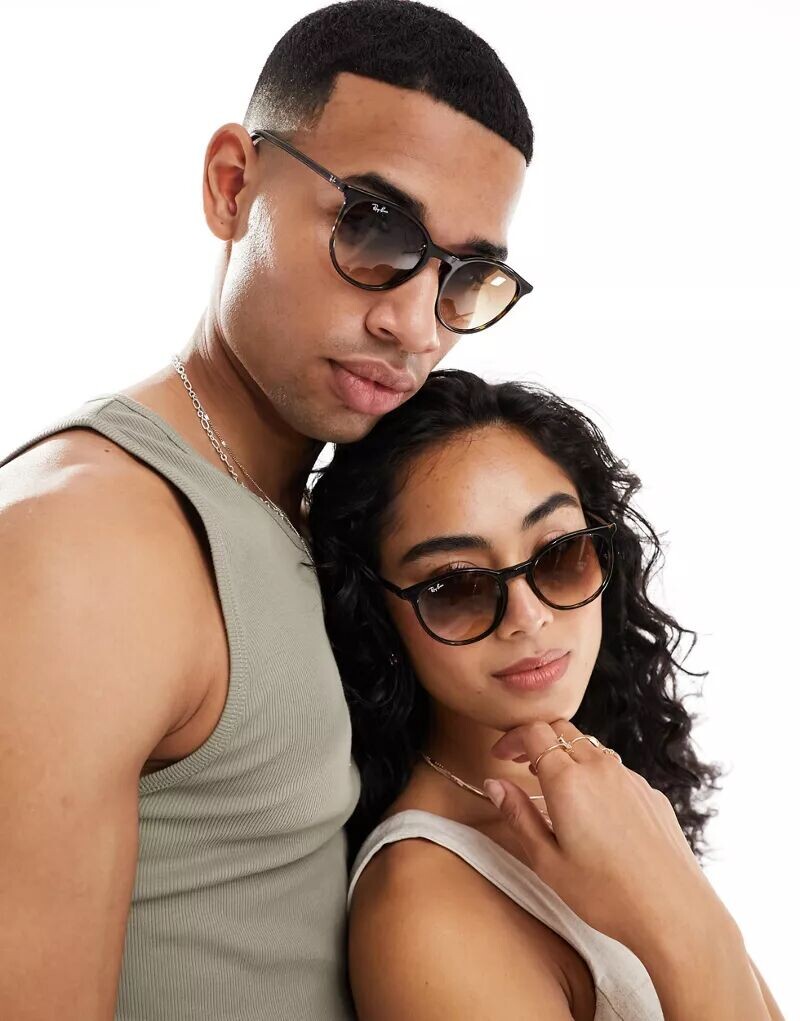 

Круглые солнцезащитные очки Ray-Ban черепахового цвета, Коричневый