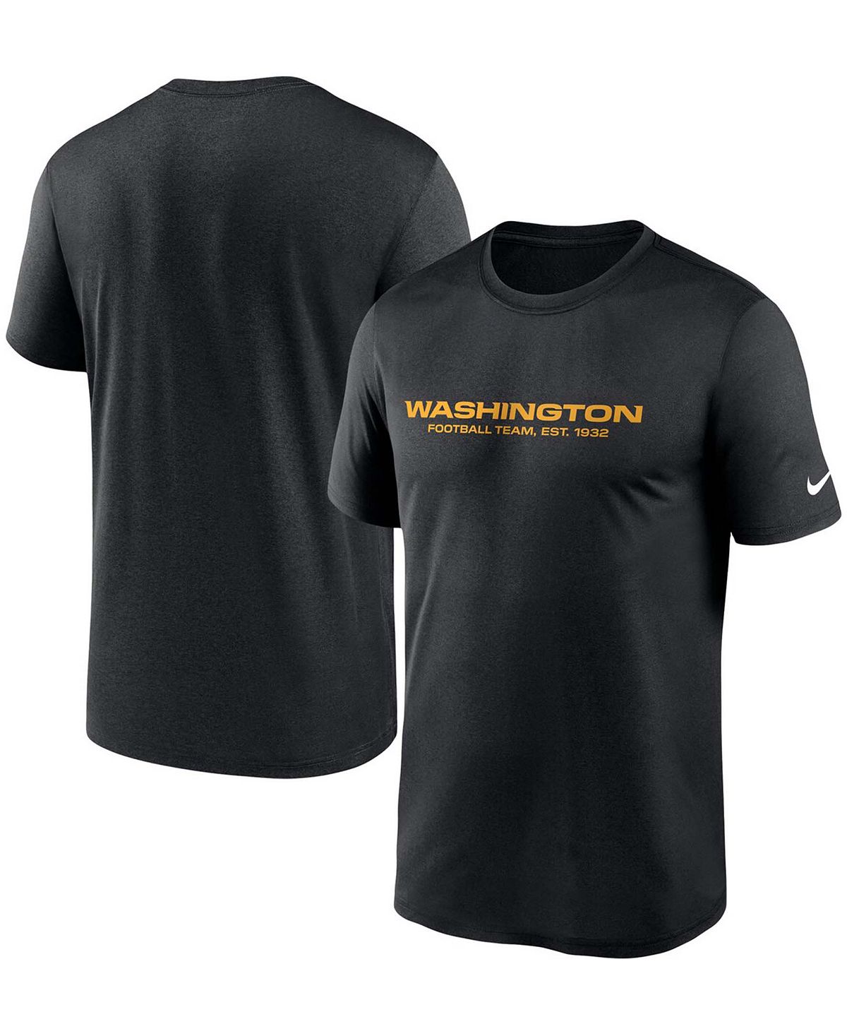 Мужская черная футболка Washington Football Team с логотипом Essential Legend Team Performance Nike