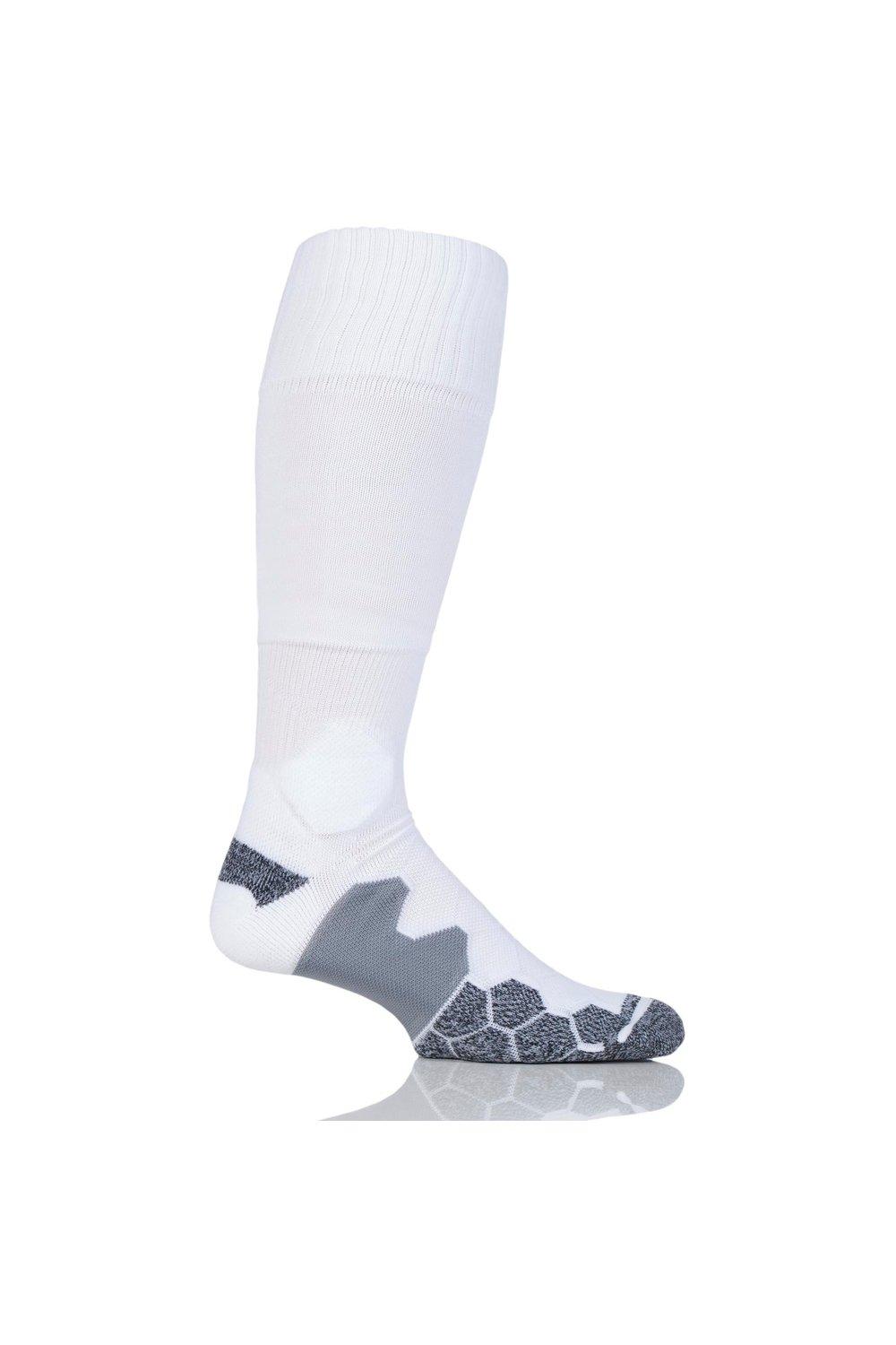 1 пара технических футбольных носков с мягкой подкладкой, произведенных в Великобритании SOCKSHOP of London, белый