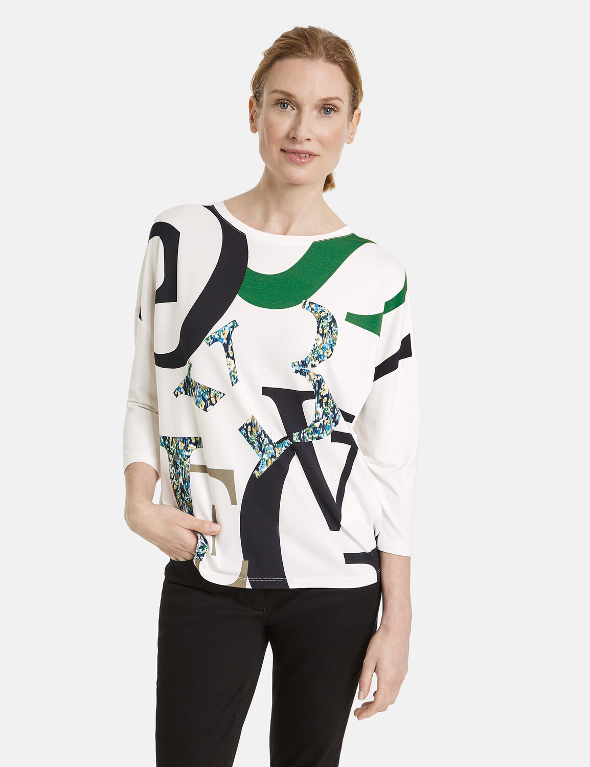 Футболка Gerry Weber 3/4 Arm, цвет Placement/Offwhite