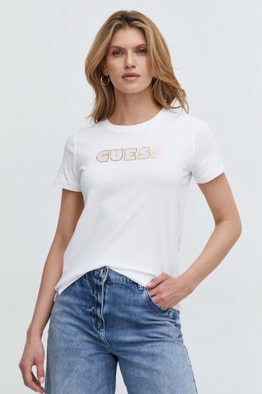 

Хлопковая футболка Guess, белый