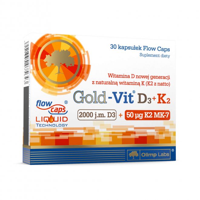 Препарат для укрепления костей Olimp Gold-Vit D3+K2, 60 шт