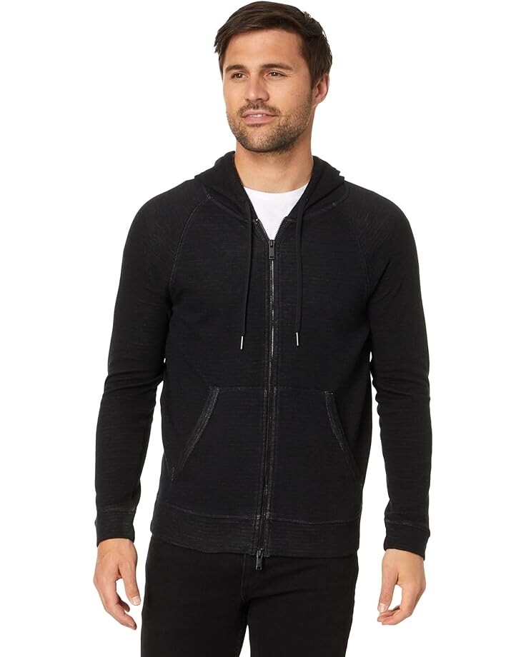 

Худи John Varvatos Providence Long Sleeve Full Zip in Double Knit Plaited Fabric K5125V4B, черный