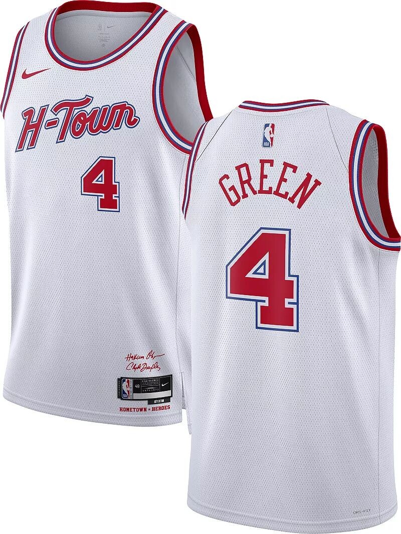 

Мужская белая майка Nike City Edition Houston Rockets Jalen Green #4 2023-24