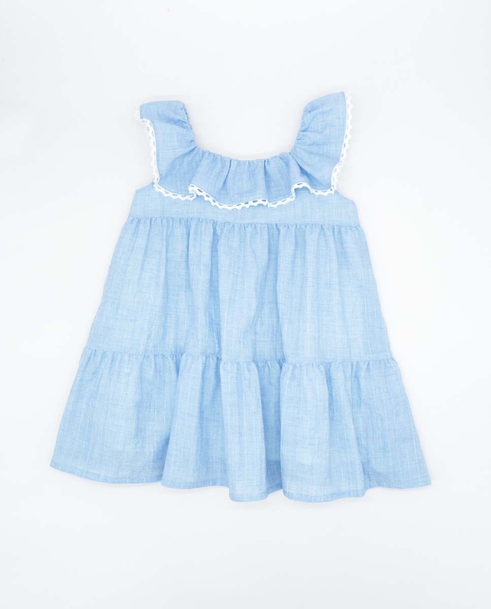 Голубое хлопковое платье для девочки Fina Ejerique, светло-синий