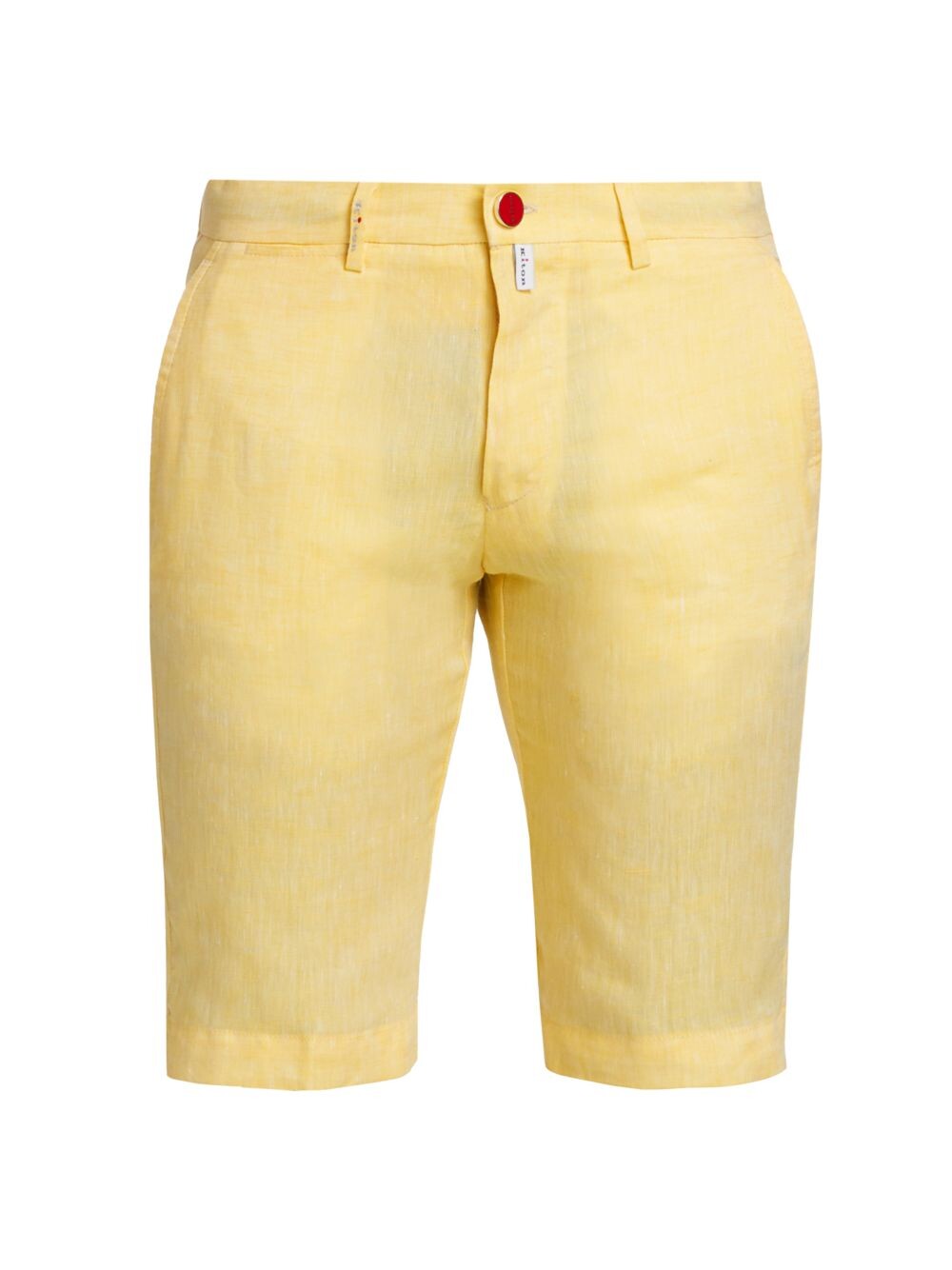 

Однотонные льняные шорты-бермуды Kiton, желтый