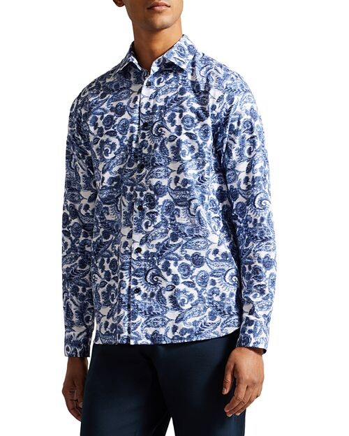 

Рубашка стандартного кроя Uldale с узором пейсли Ted Baker, цвет Blue