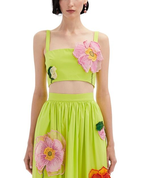 

Укороченный топ оверсайз Poppies Oscar de la Renta, цвет Yellow