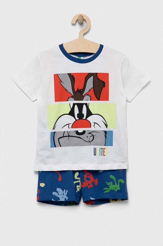 

Детская хлопковая пижама United Colors of Benetton x Looney Tunes, белый