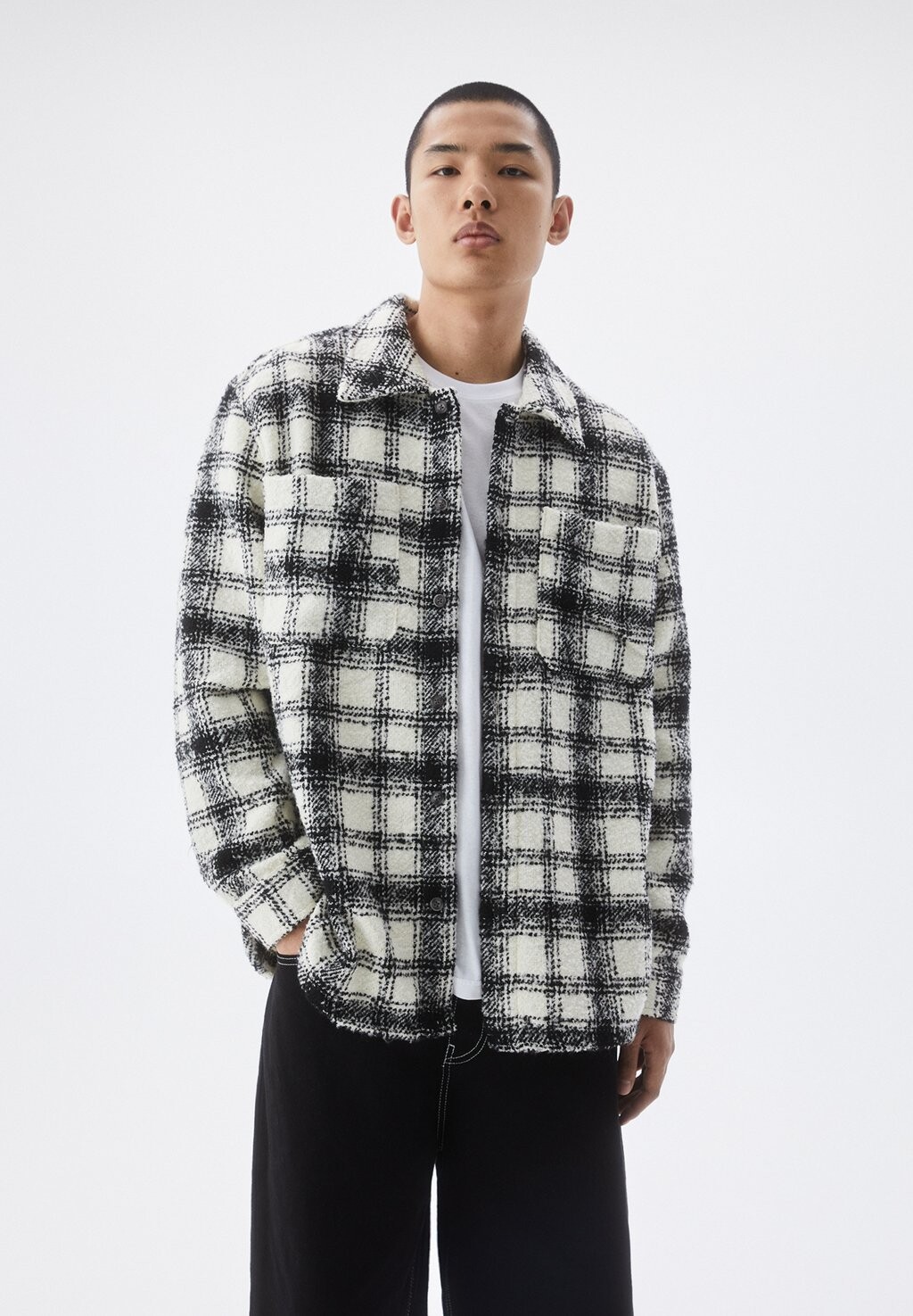 

Рубашка Check PULL&BEAR, белый
