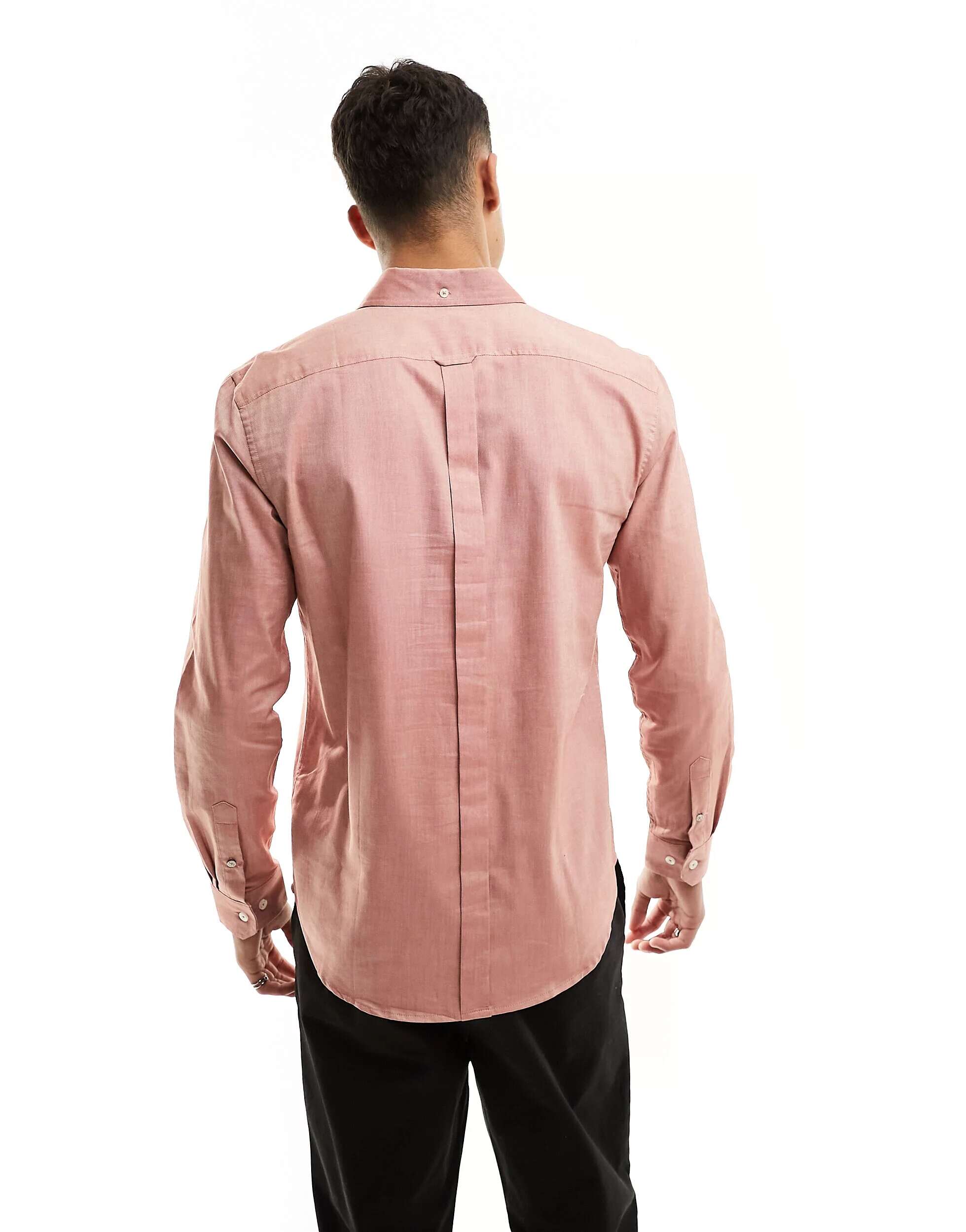 Светло-розовая оксфордская рубашка с длинными рукавами Ben Sherman знак нагрудный отличник мчс золотистый винтовая закрутка
