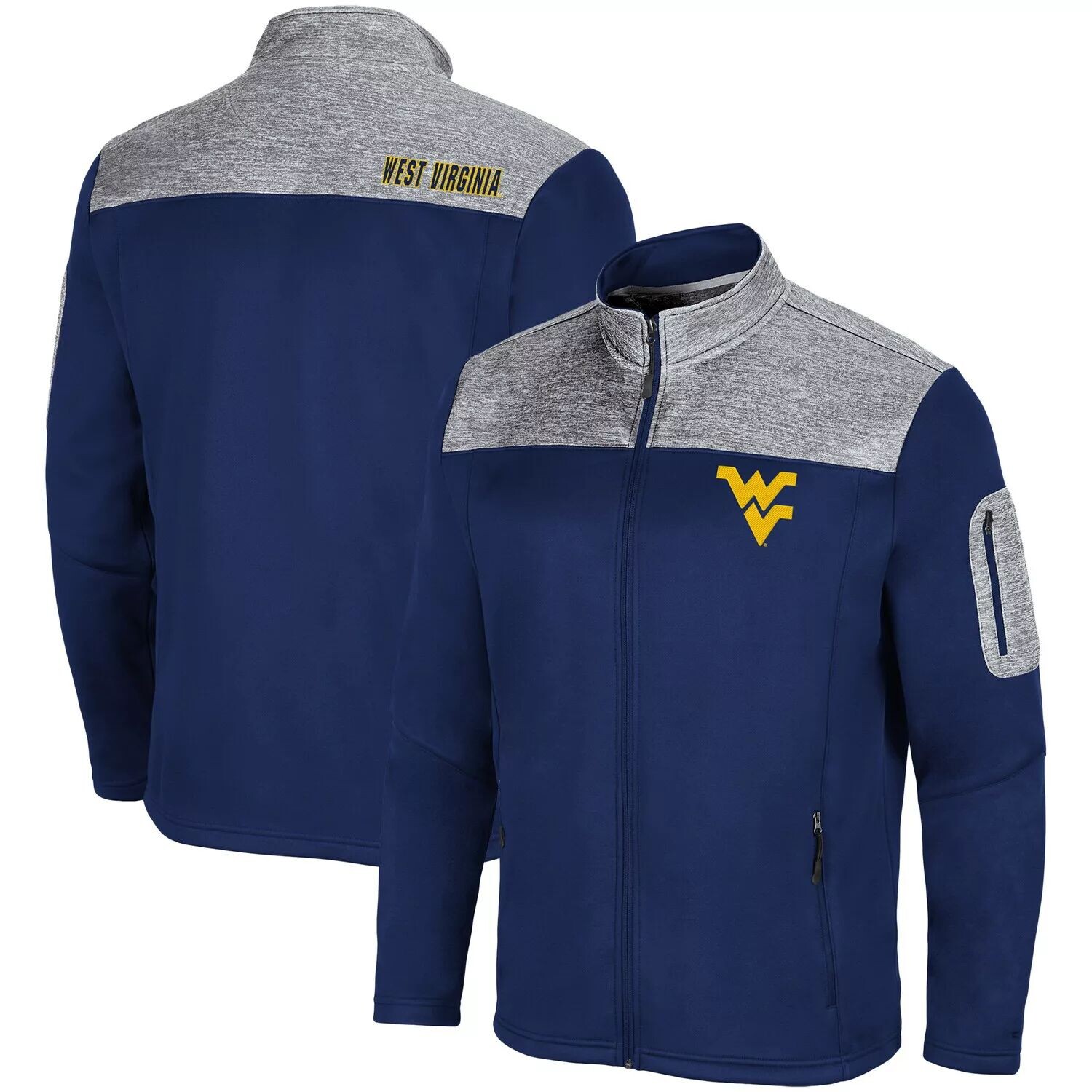 

Мужская темно-синяя куртка West Virginia Mountaineers с молнией во всю длину третьего колеса Colosseum