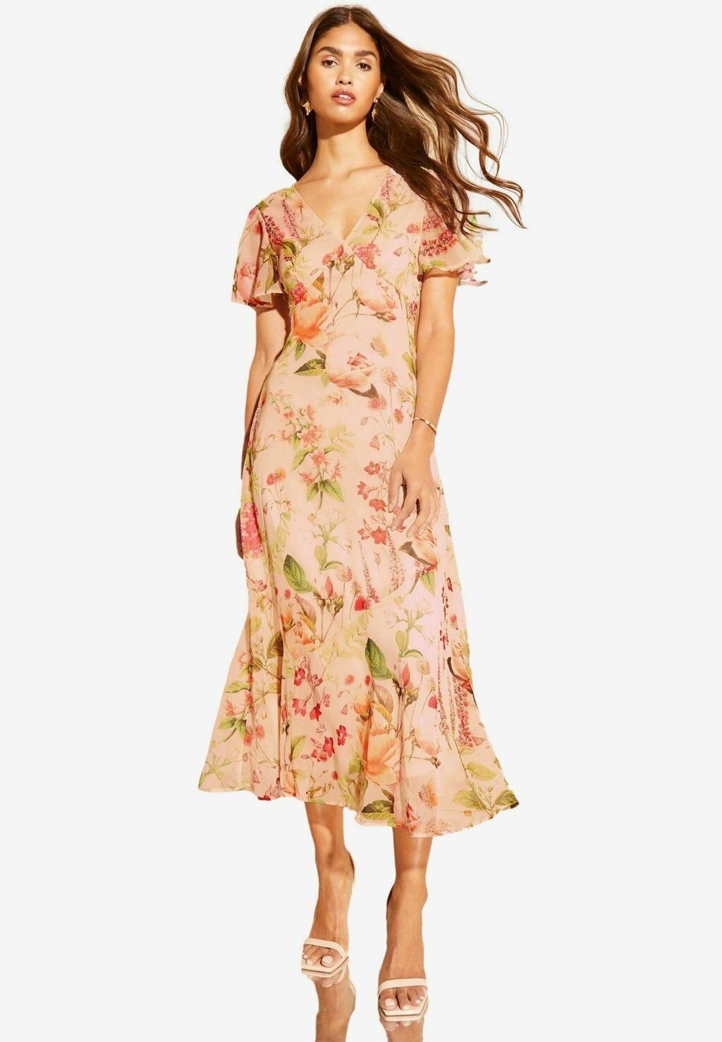 

Дневное платье FLUTTER SLEEVE FLORAL Lipsy, светло-розовый