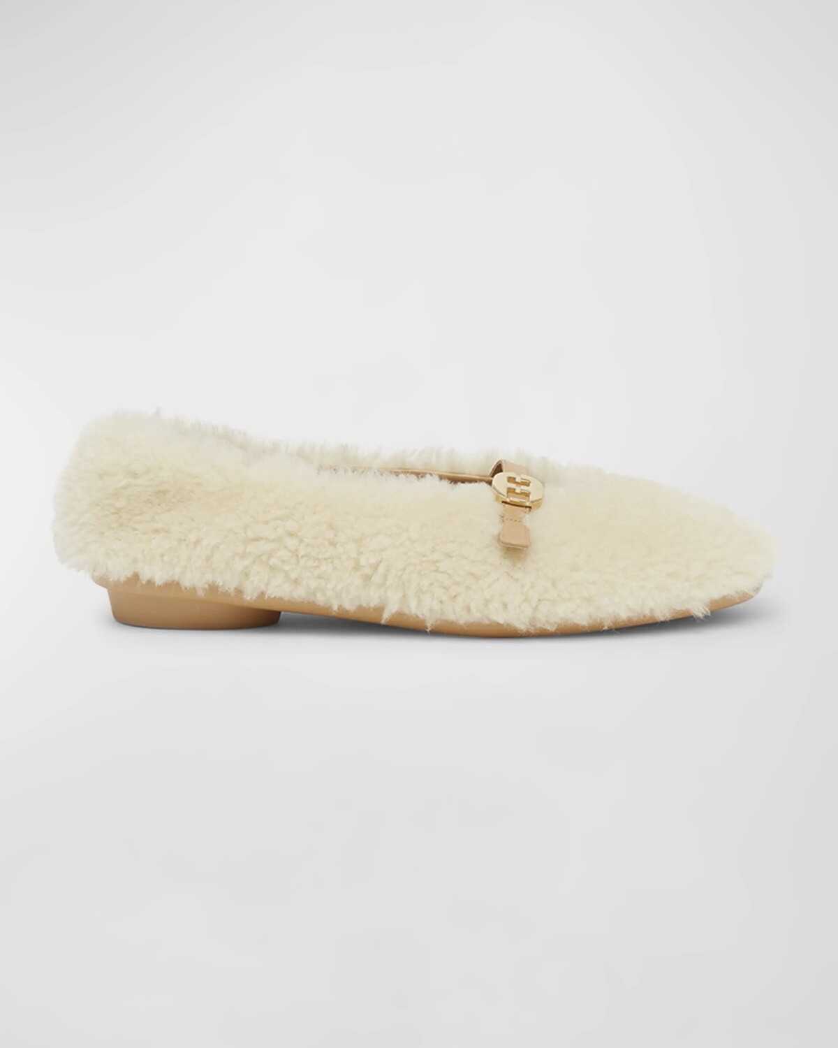 

Балетки Noella из овчины с пряжкой Ferragamo, цвет Mascarpone