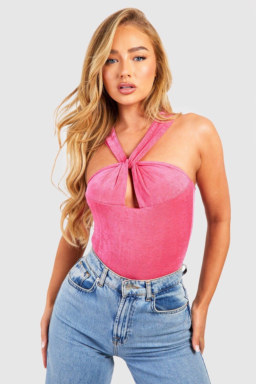 

Боди передней передней части Boohoo, розовый