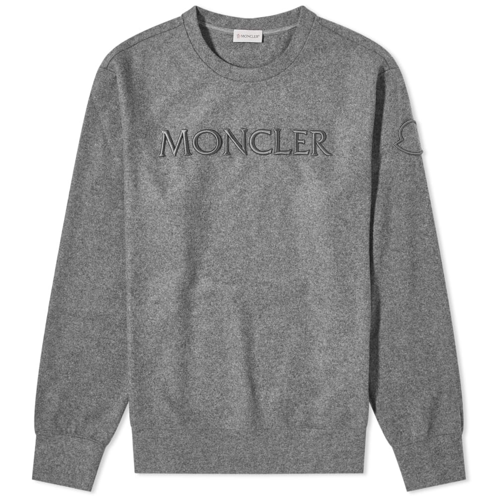 

Moncler Свитер с вышитым логотипом, серый