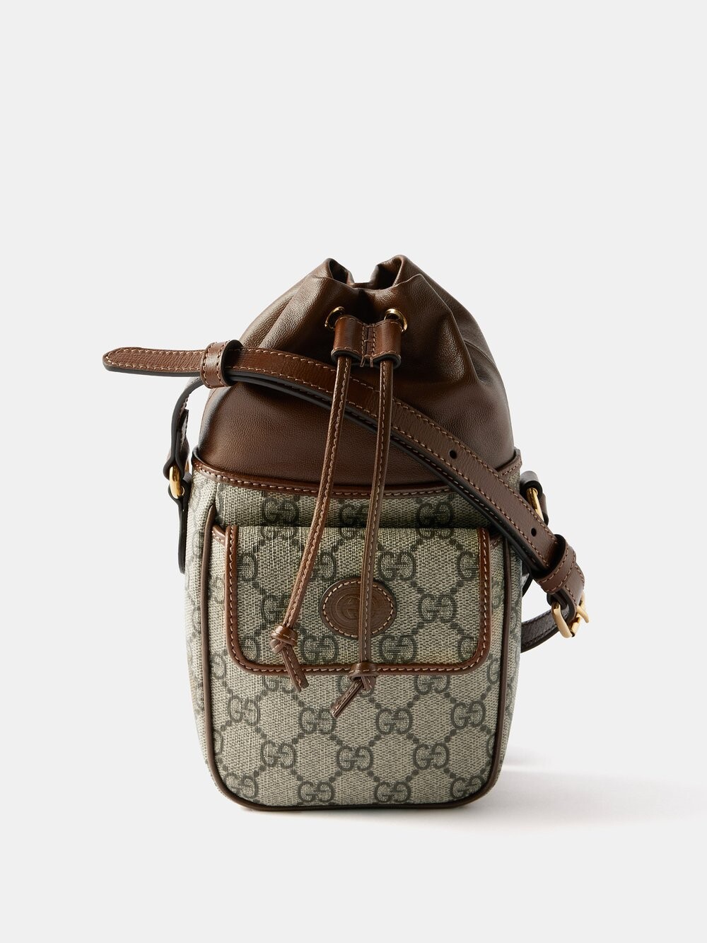 

Холщовая сумка через плечо gg supreme Gucci, бежевый