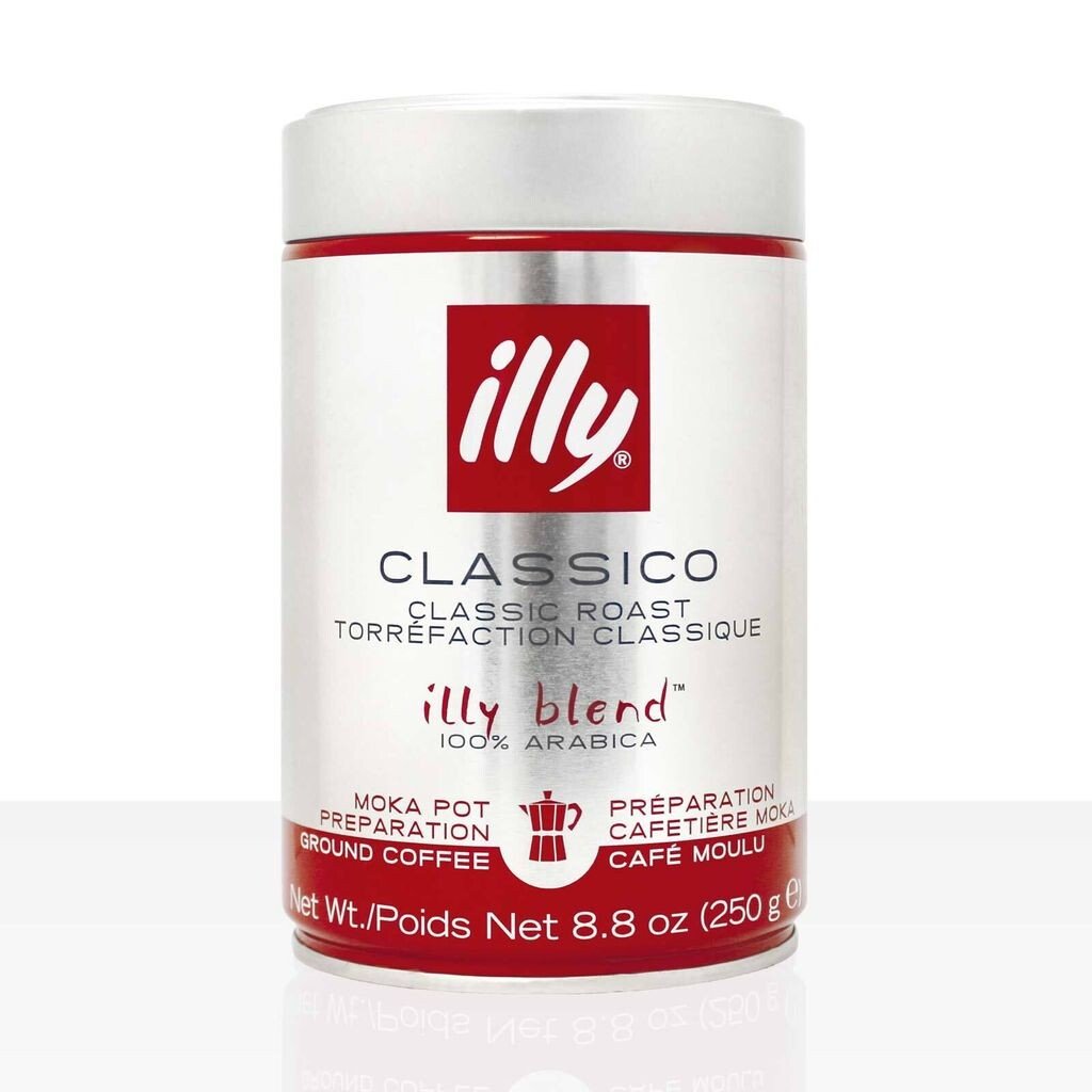 

illy Classico Mocha нормальной обжарки — 12 х 250 г молотого кофе, 100% арабика