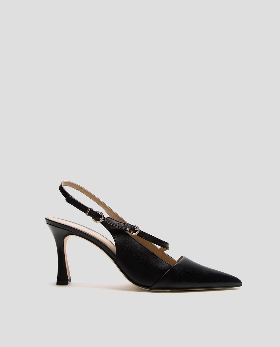 Женские черные кожаные туфли-лодочки с пяткой на пятке и браслетом Roberto Verino, черный