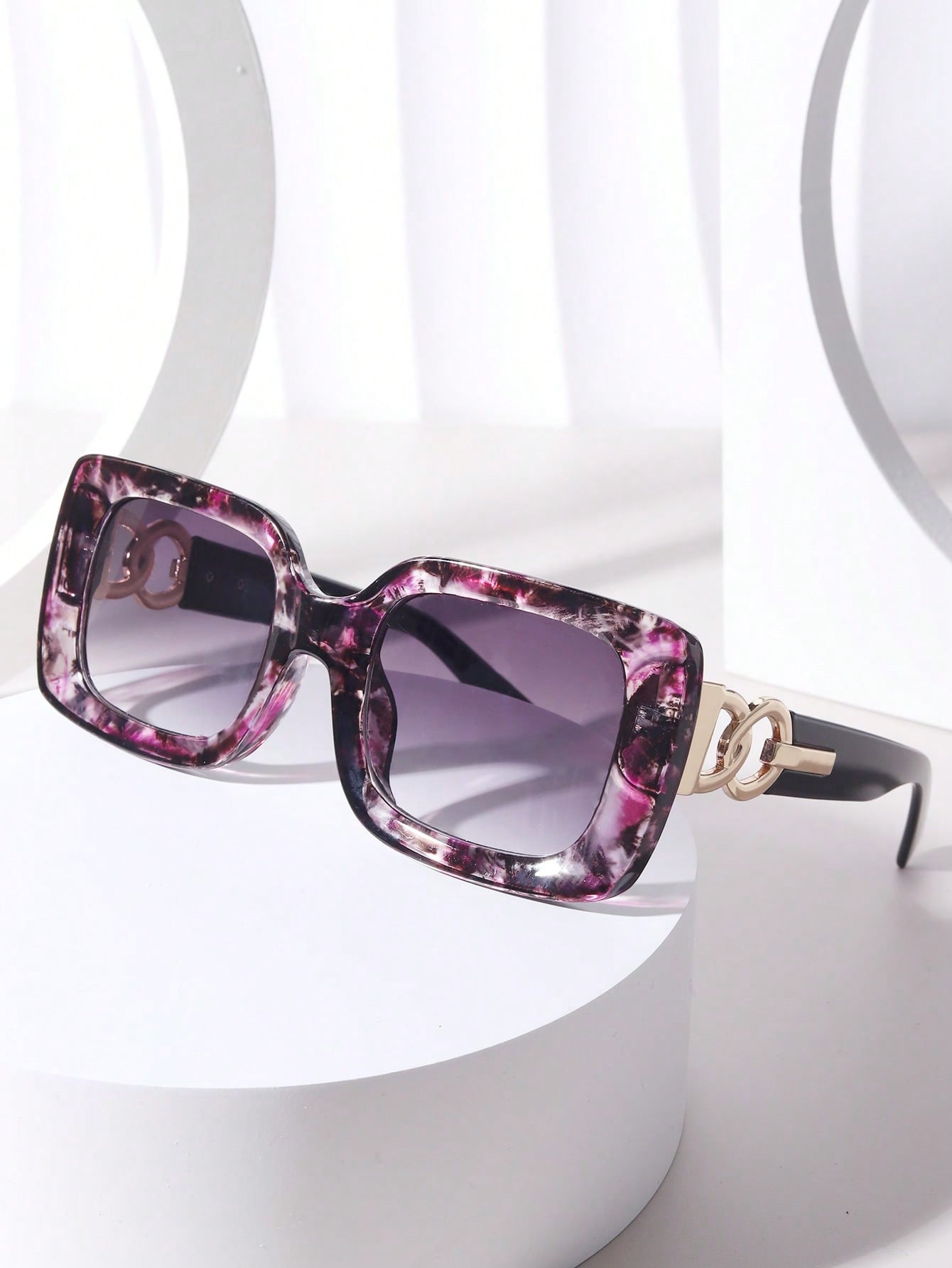 1 шт. женские солнцезащитные очки в металлической оправе