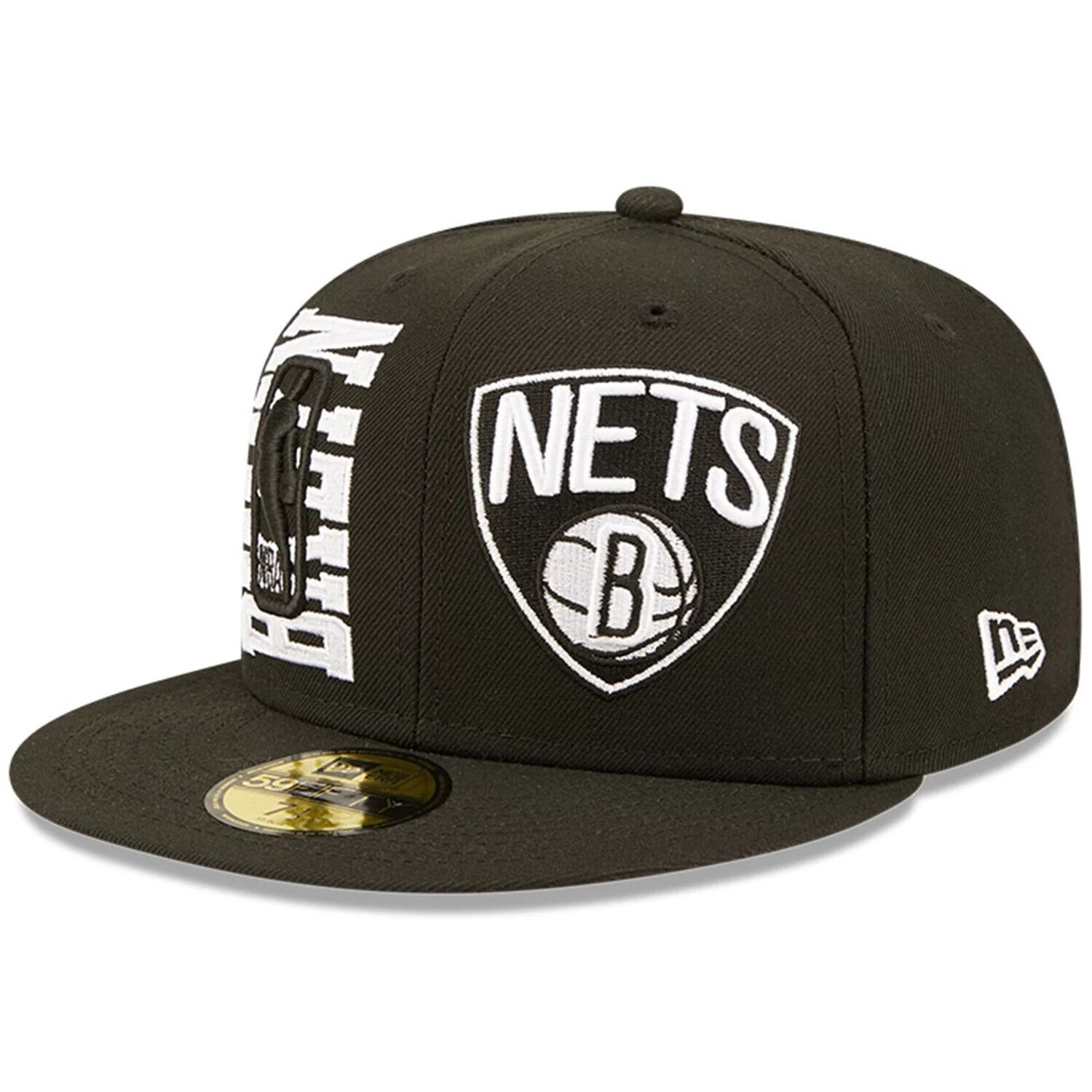 

Мужская облегающая кепка New Era черно-белая Brooklyn Nets 2022 NBA Draft 59FIFTY