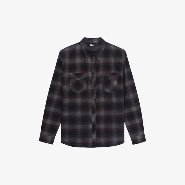 

Рубашка из хлопка в клетку с классическим воротником The Kooples, черный