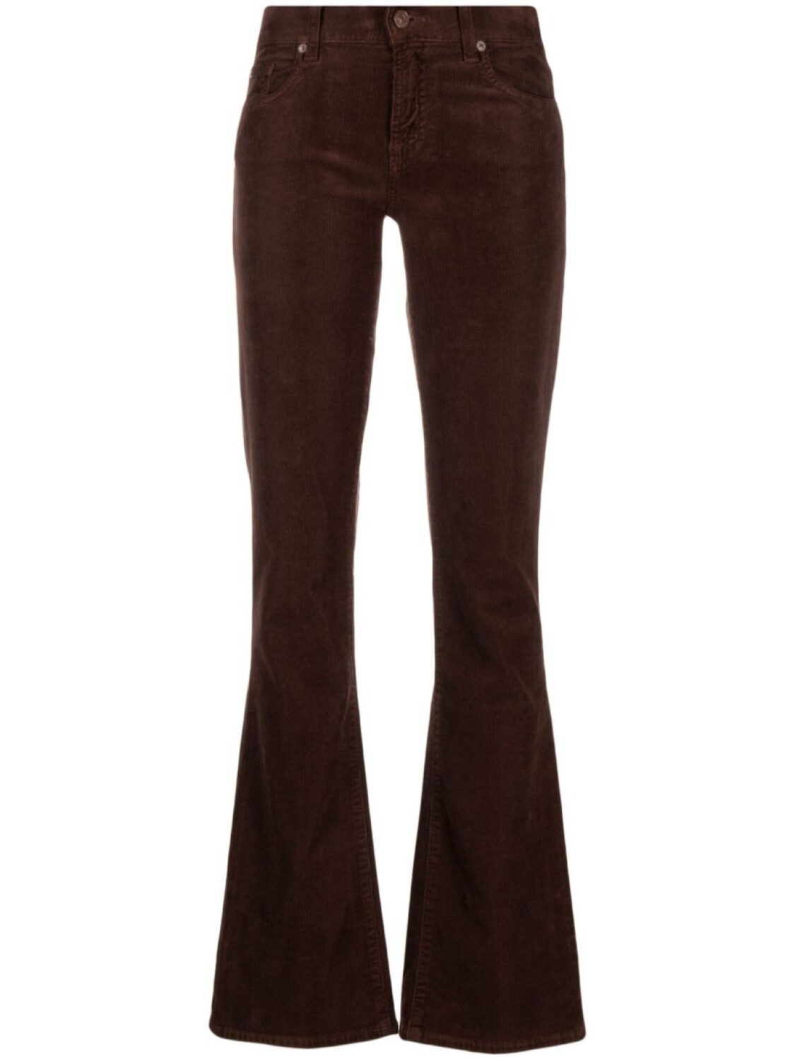 

7 For All Mankind вельветовые брюки bootcut средней посадки, коричневый