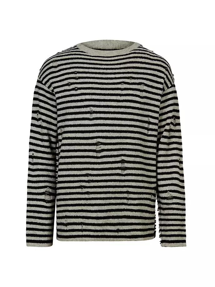 

Свитер в парковую полоску из смесовой шерсти Allsaints, черный