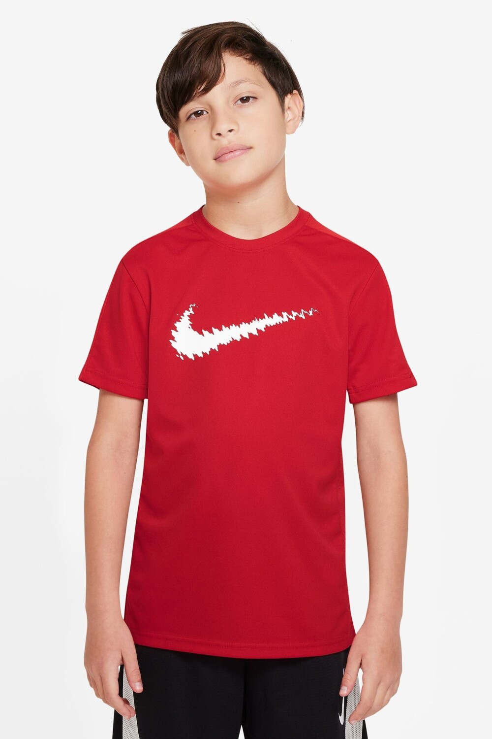 

Тренировочный топ Dri-FIT Trophy с короткими рукавами и графикой Nike, красный
