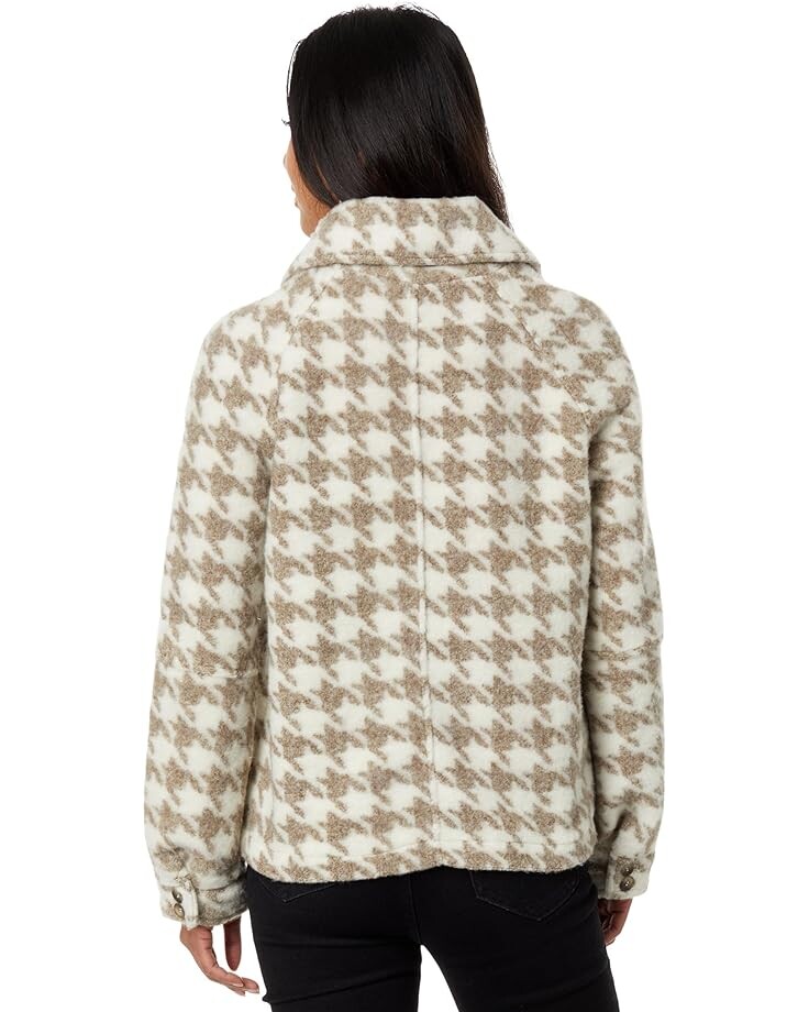 

Куртка Avec Les Filles Plaid Zip Front Jacket, цвет Tan/Cream Houndstooth