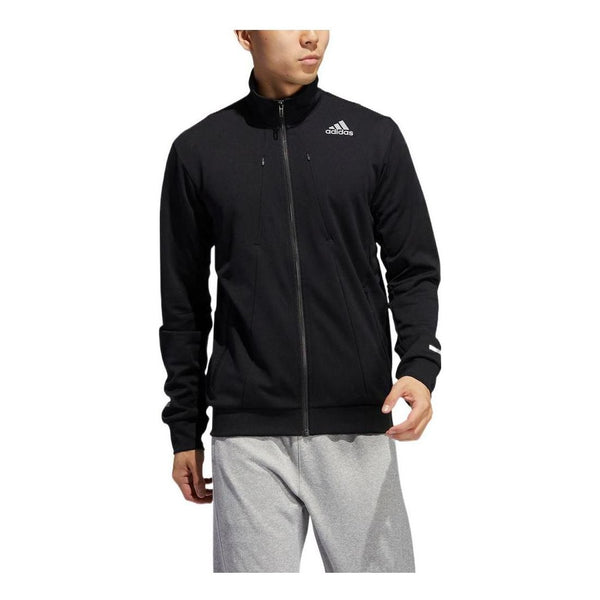 Куртка Men's adidas Logo Printing Pattern Stand Collar Zipper Jacket Black, черный
