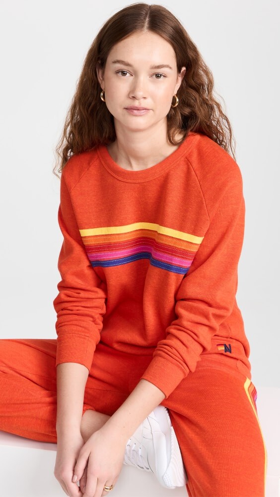 

Толстовка Aviator Nation 5 Stripe Crew, оранжевый