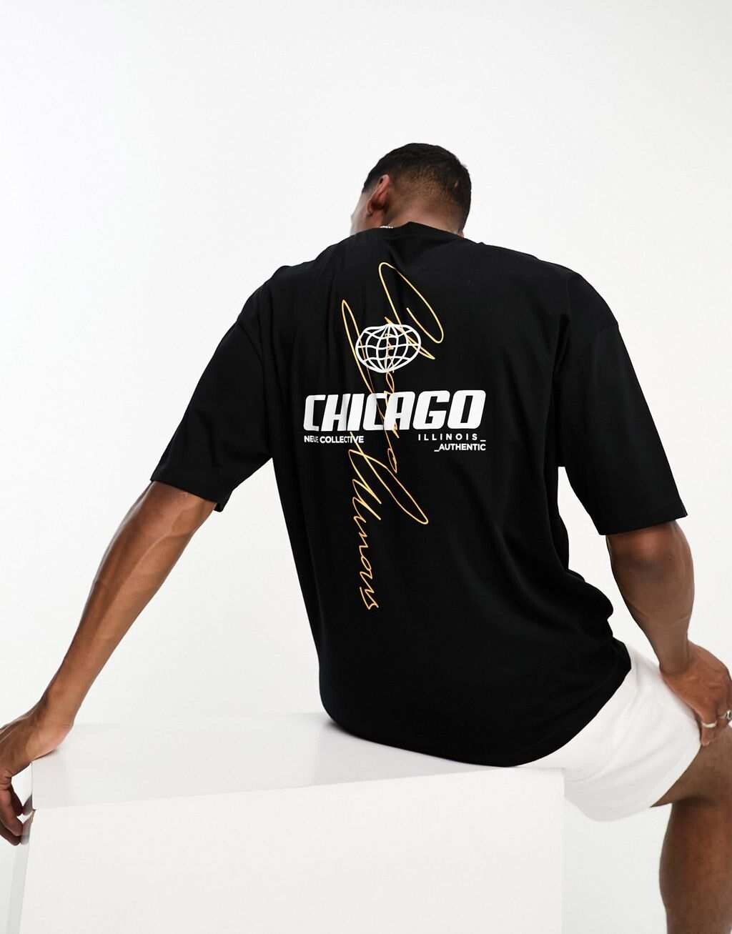 

Черная оверсайз-футболка с принтом «Городской хребет» ASOS DESIGN, Черный