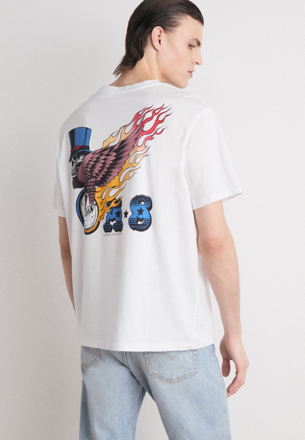 

Футболка с принтом ROLLER CREW AllSaints, белый