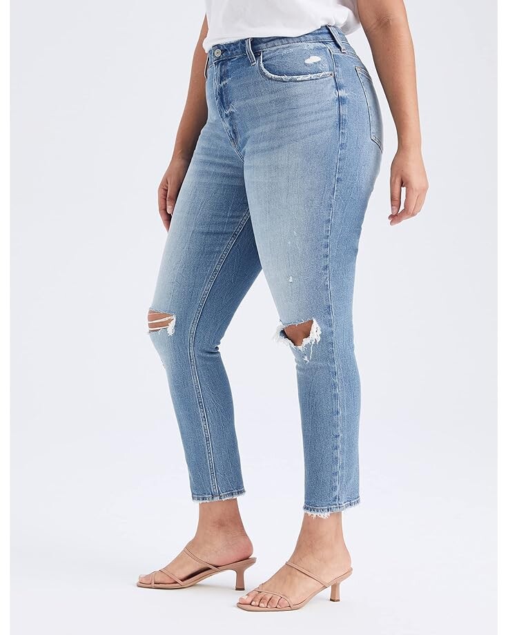 

Джинсы Abercrombie & Fitch Curve Love High Rise Skinny Jeans, цвет Medium Wash/Light Destroy