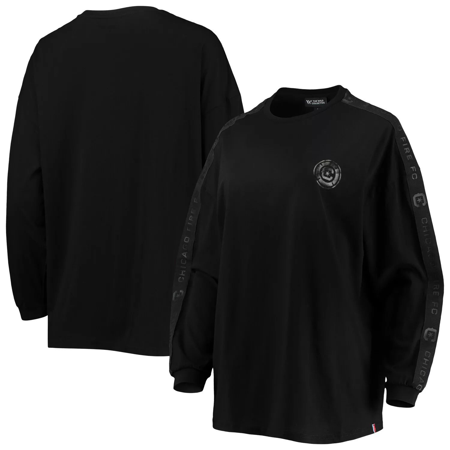 Женская черная футболка с длинными рукавами The Wild Collective Chicago Fire Tri-Blend