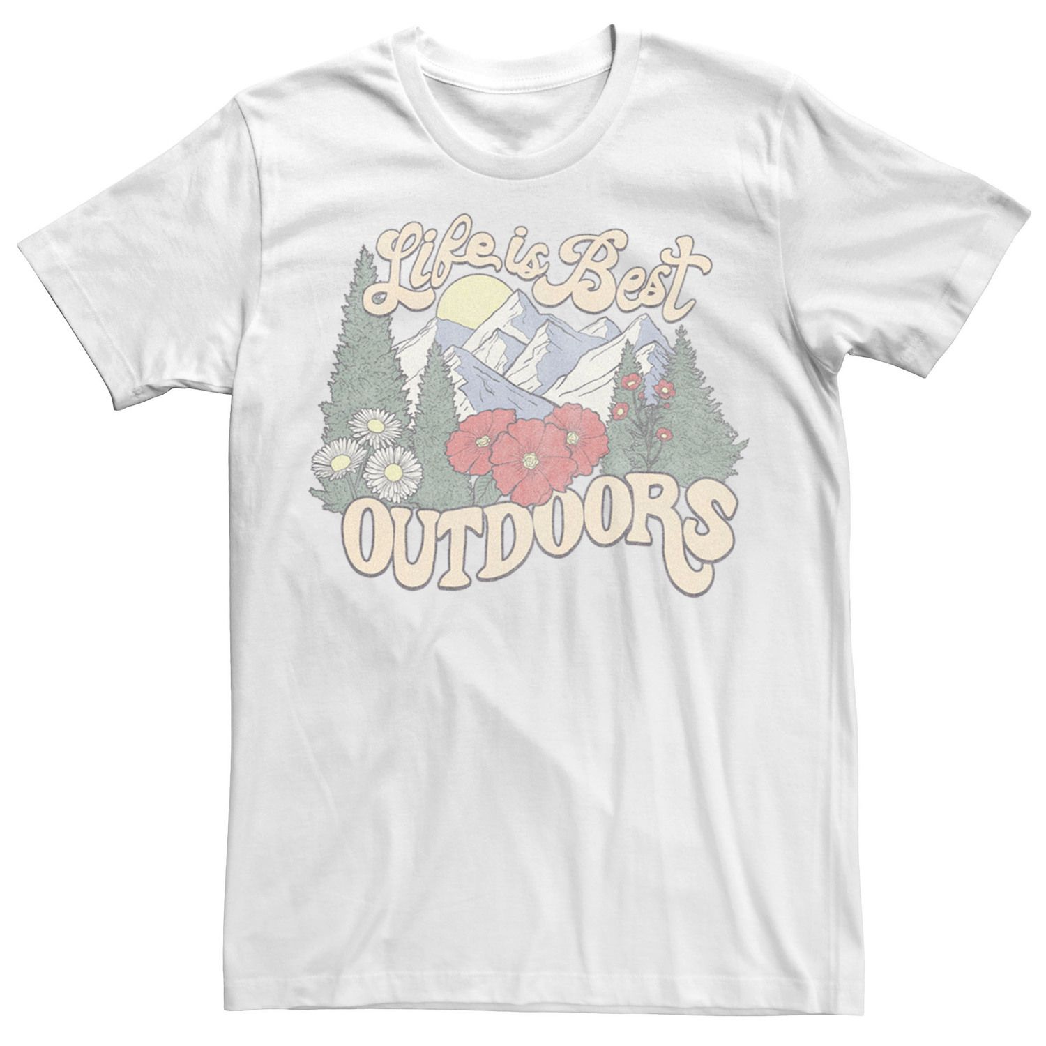 Мужская футболка Life Is Best Outdoors Mountain Forest Generic