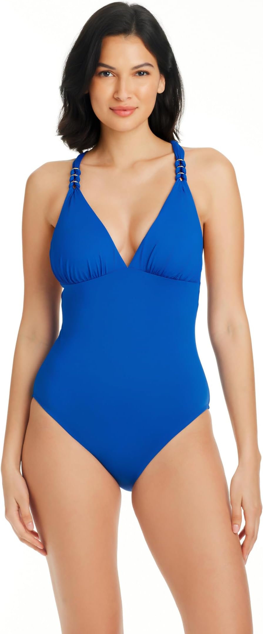 

Купальник Bleu Rod Beattie Ring Master Drape Over-the-Shoulder One-Piece, цвет Azure