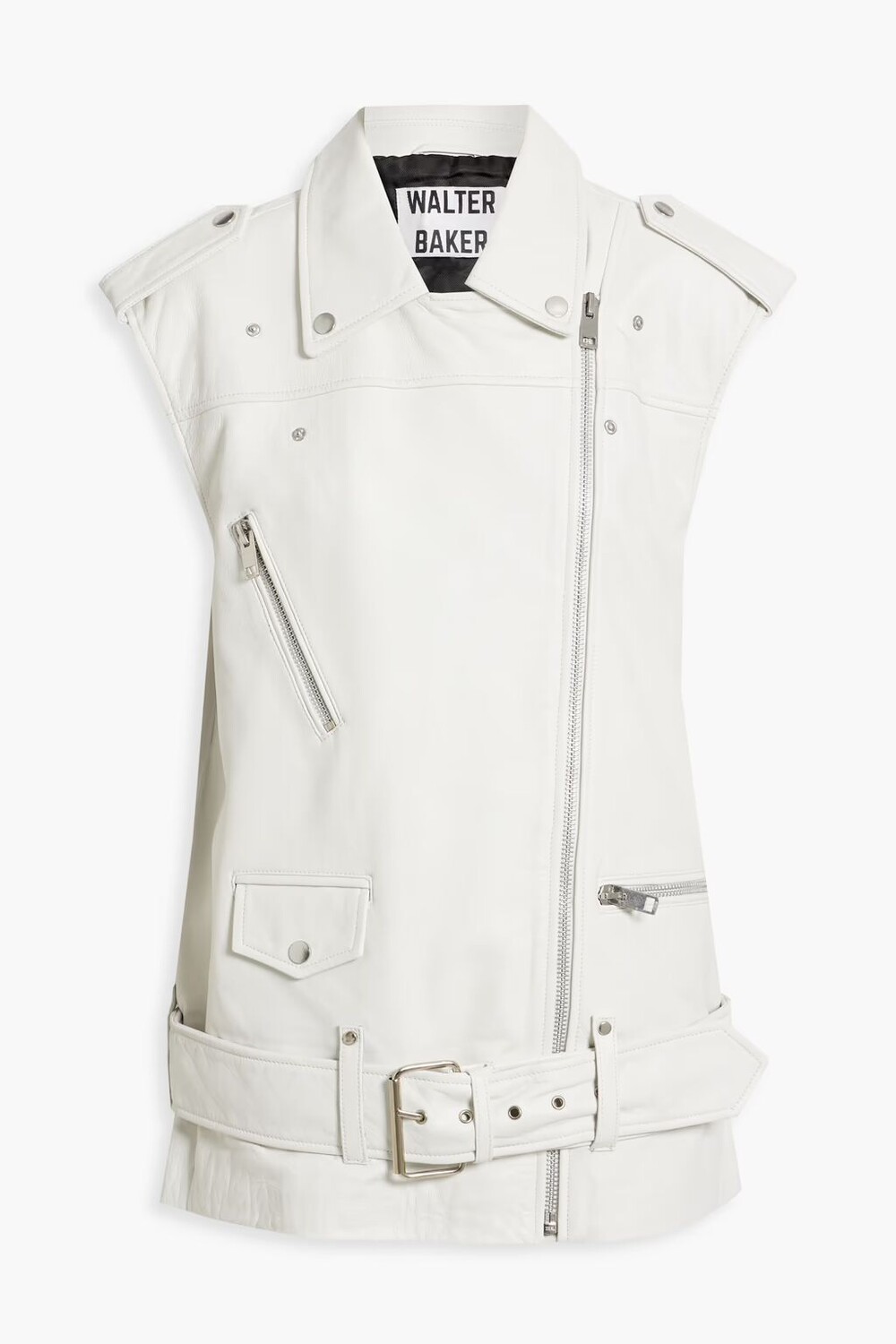 

Кожаный жилет Edie с поясом Walter Baker, цвет Off-white