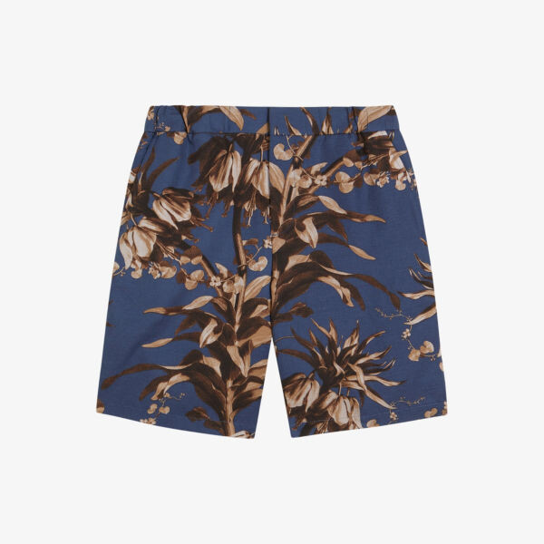 

Хлопковые шорты с цветочным принтом и эластичной резинкой на талии Ted Baker, темно-синий