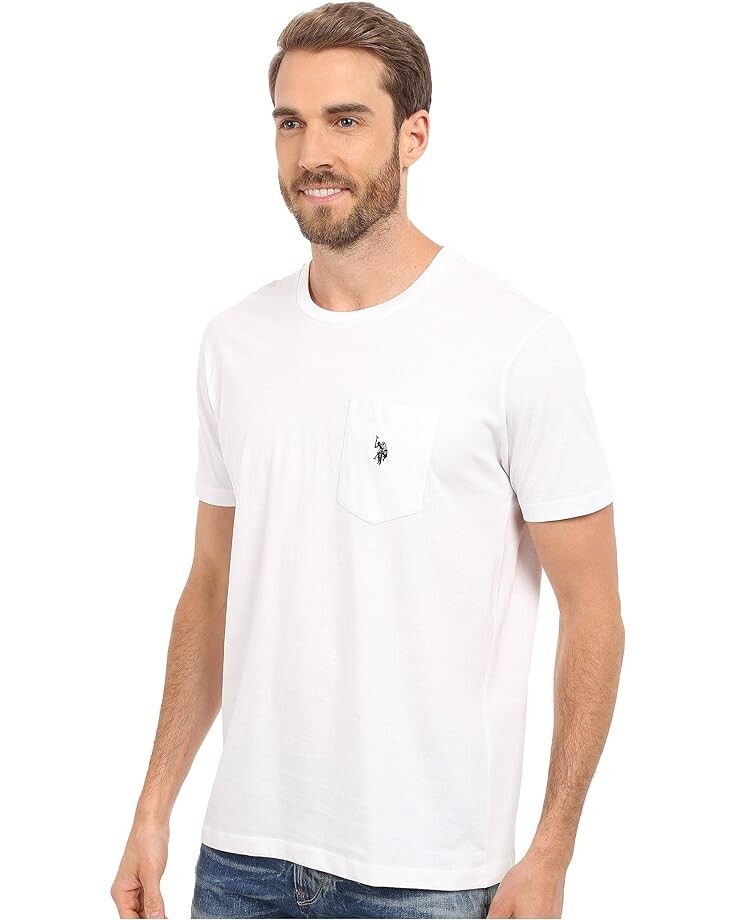 

Футболка U.S. POLO ASSN. Solid Crew Neck Pocket T-Shirt, белый