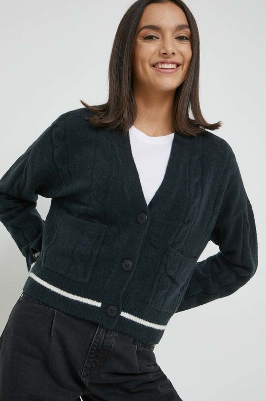 

Кардиган из смесовой шерсти Abercrombie & Fitch, черный