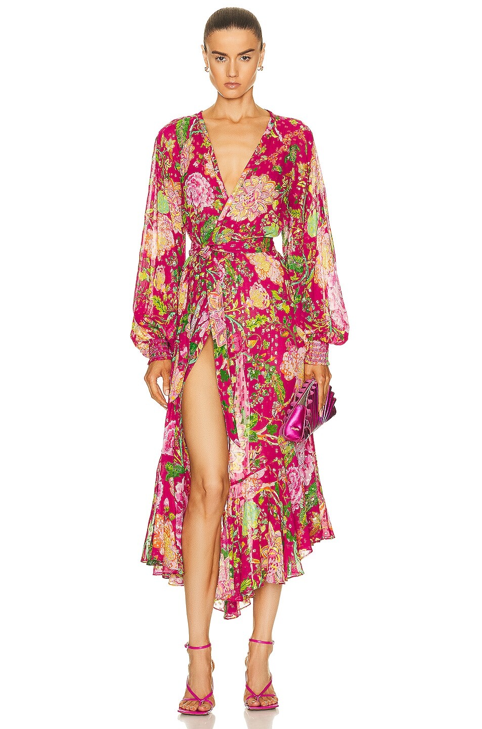 

Платье Rococo Sand Chloe Cape With Belt, цвет Fuchsia Pink