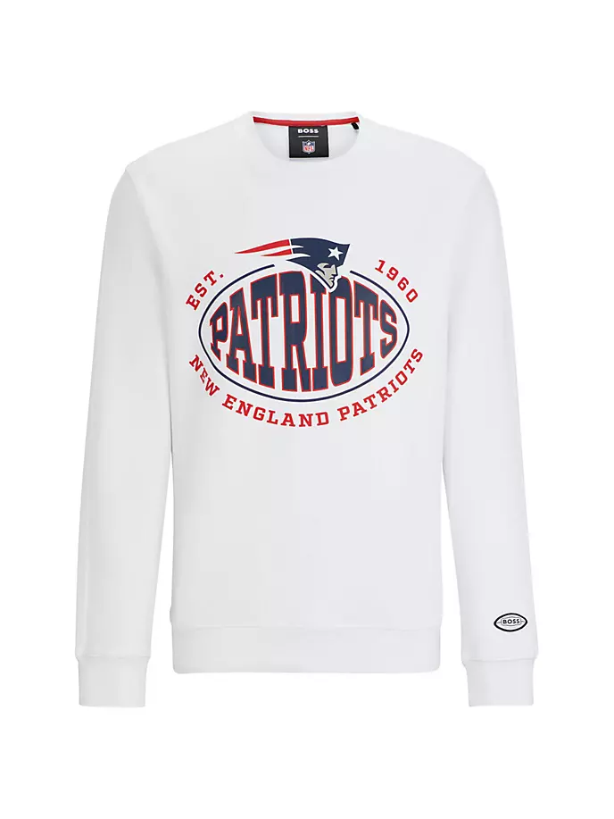 

Толстовка из хлопковой смеси BOSS x NFL с совместным брендингом Boss, цвет patriots open white