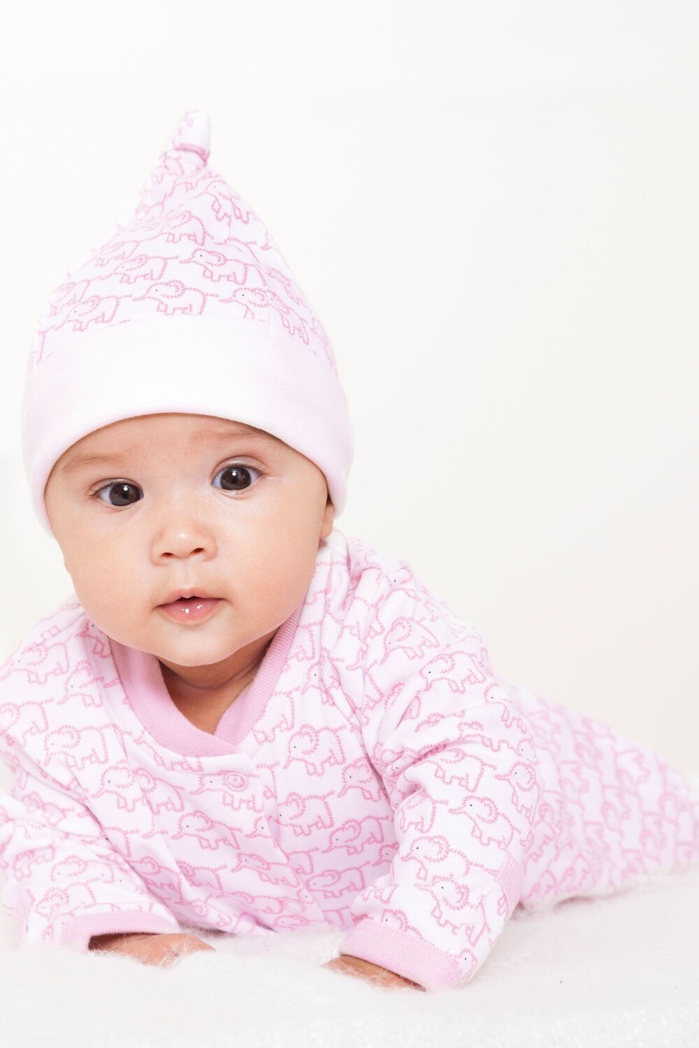 

Розовый комбинезон JoJo Maman со слониками из коллекции детской одежды Jojo Maman Bébé, розовый