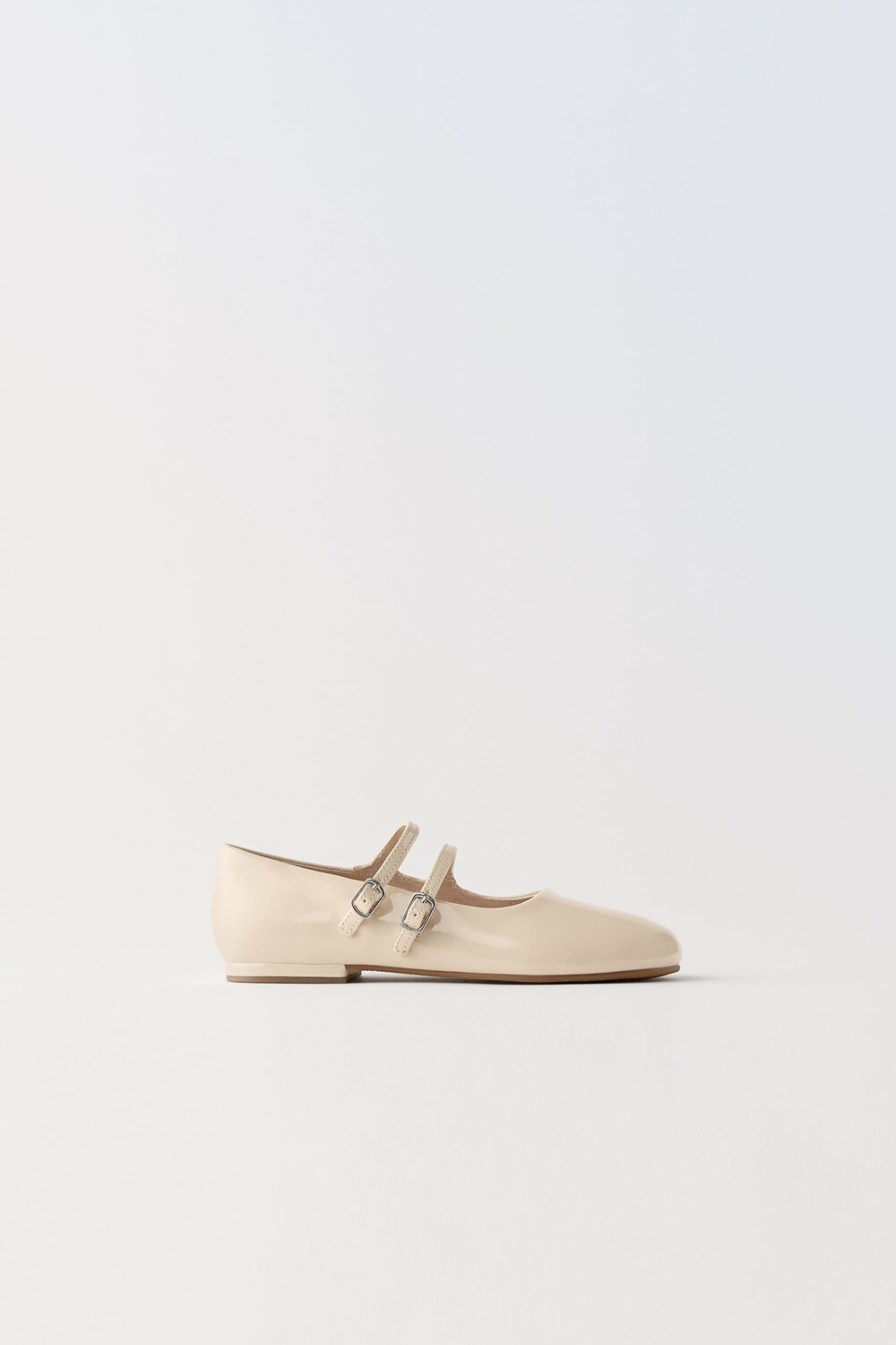

Глянцевые балерины Zara, экрю белый