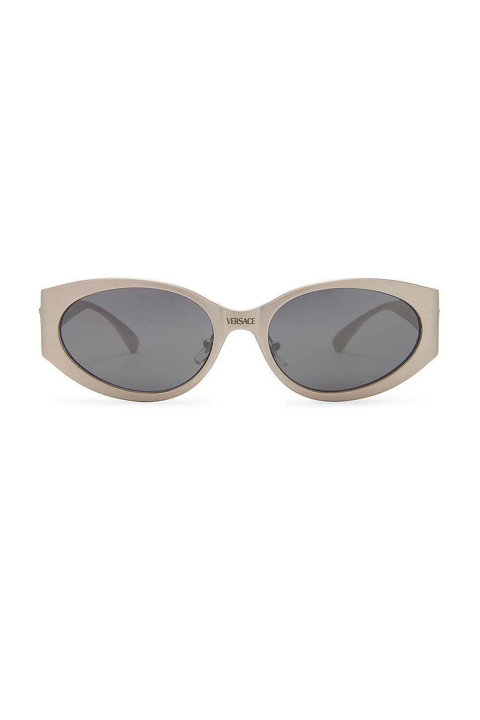цена Солнцезащитные очки VERSACE Oval, цвет Silver & Light Grey Mirror Silver
