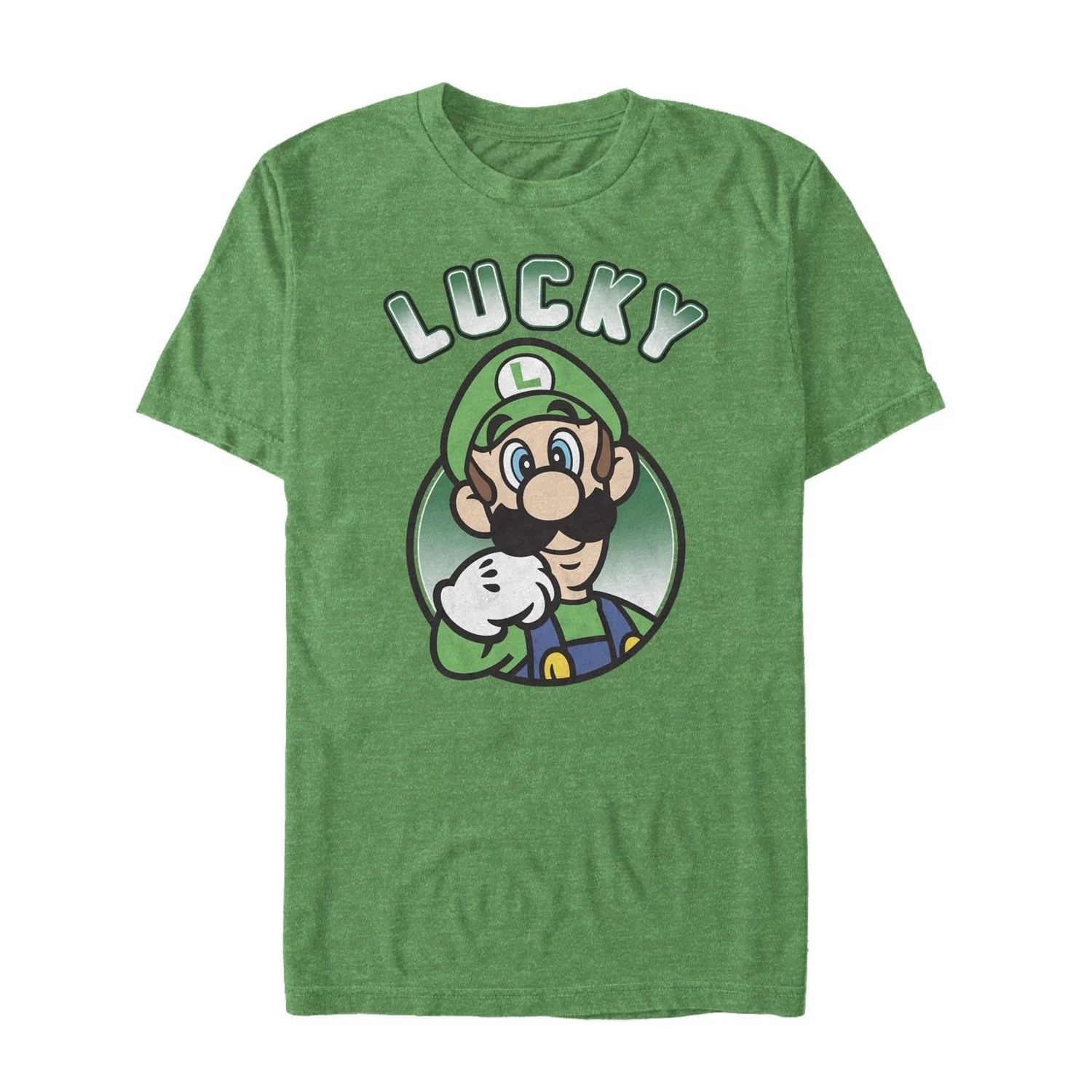 Мужская футболка Nintendo Super Mario Bros Luigi Licensed Character геймпад для nintendo switch super smash bros luigi hori